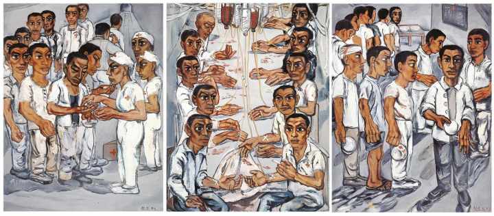 4 《协和医院系列之三》（三联作） 150×115cm×3 布面油画 1992
